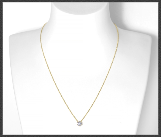 Brillant Collier aus 585 Gelbgold; 1,30ct, Si2